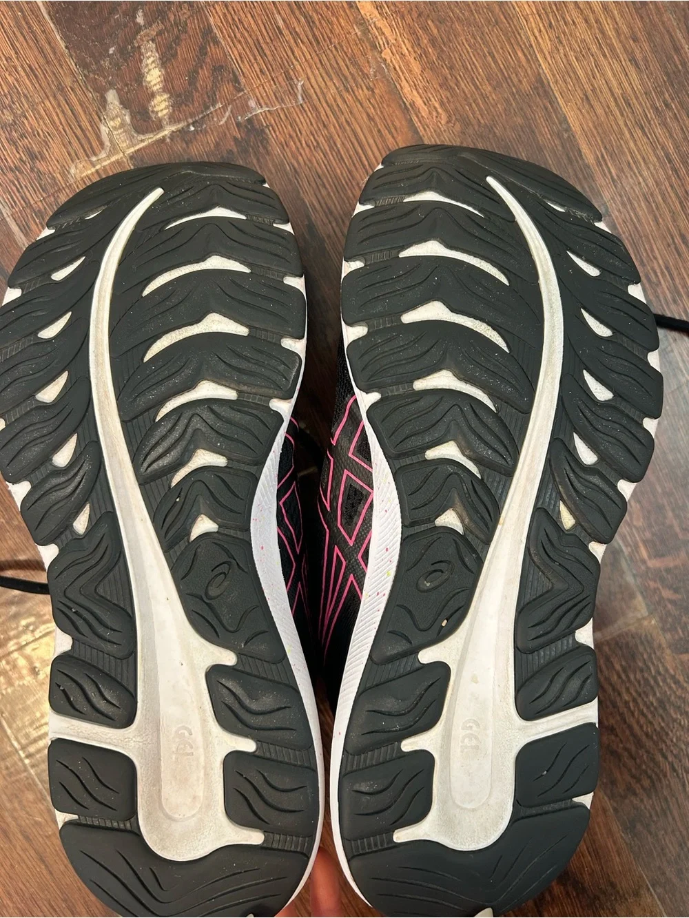 ASICS Excite 8 Black Running Sneakers with Pink Accents
